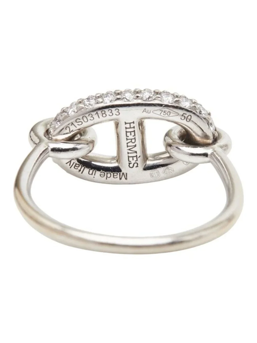 Hermes Farandole Ring 50 18k White Gold Diamond 18k